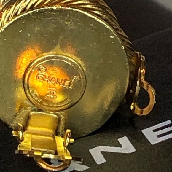 CHANEL Gold Pearl Crystal Accent Statement Earrings w/ Orig Box - Picture 7 of 17